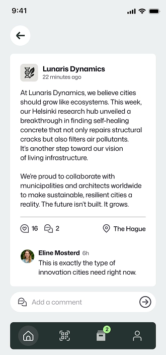 App Social feed story
